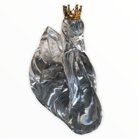 Large Lead Crystal Swan Figurine Statue - Picture 2 of 2